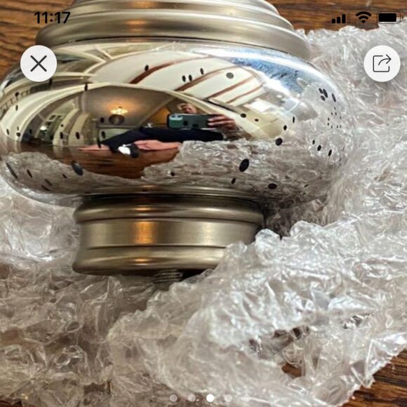 Ethan Allen 2 sets of finials brushed nickel and mercury glass w/ black speckles - Picture 2 of 12